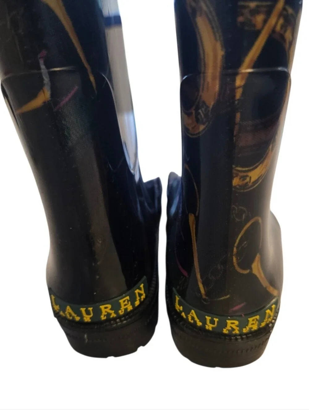 Lauren Ralph Lauren Rossalyn ll Equestrian Patterned Knee-High Rubber Rain Boots